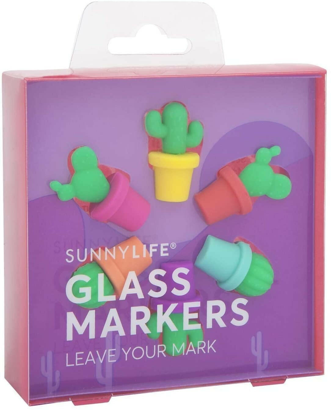 SUNNYLIFE CACTUS GLASS MARKERS S6