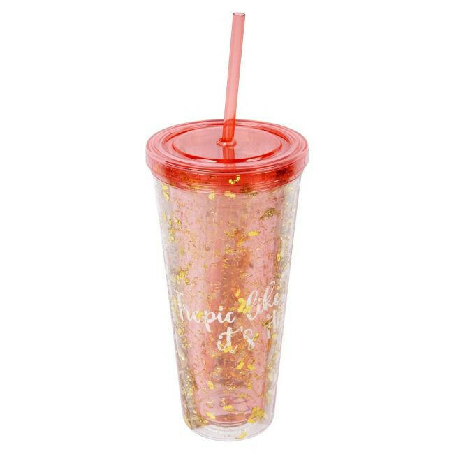 SUNNYLIFE GLITTER TUMBLER PINEAPPLE