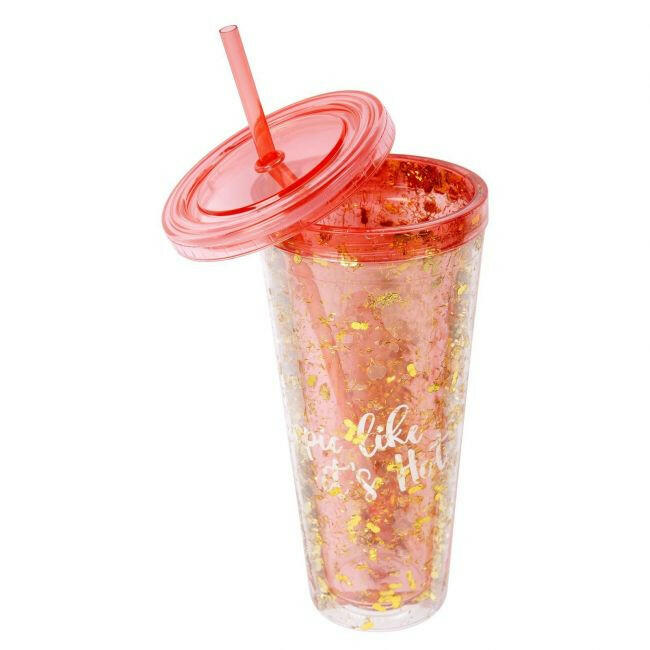 SUNNYLIFE GLITTER TUMBLER PINEAPPLE